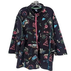 Koret Black Multicolor Graphic Jacket